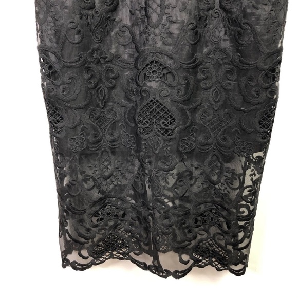 Bardot Lola Black Lace Sleeveless Midi Dress Large - Picture 5 of 8